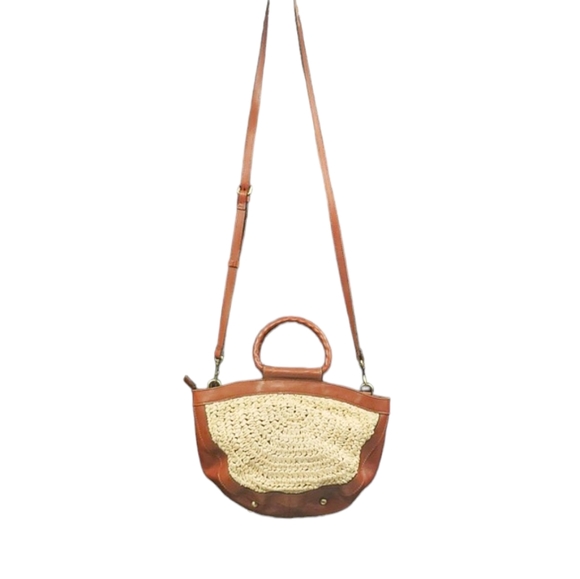 ❌SOLD❌Patricia Nash Ossi Satchel Raffia Crochet Floral Leather Crochet Crossbody - Picture 6 of 16